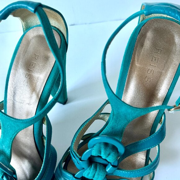 REISS Turquoise Heel Sandals - Picture 7 of 10